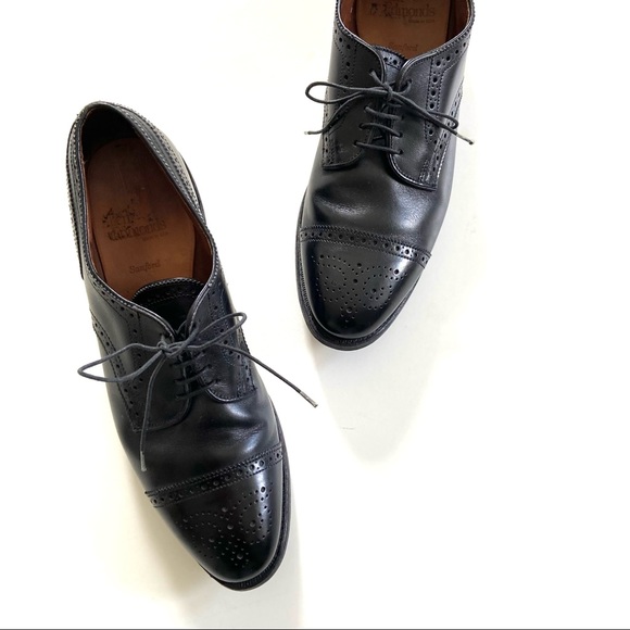 Allen Edmonds Other - Allen Edmonds Sanford Black Genuine Leather Brogue Cap-Toe Derby Dress Shoe